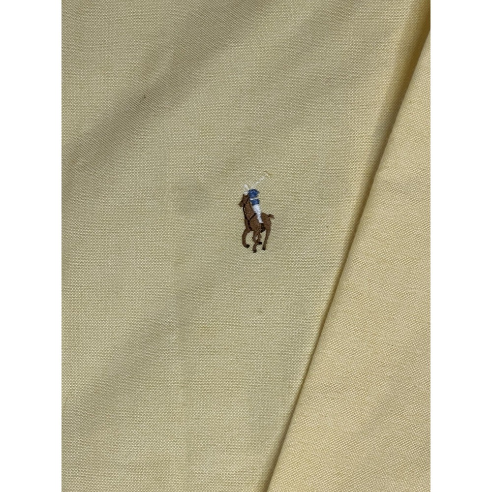 Ralph Lauren Blake XL Yellow Solid Cotton Long Sleeve Button-Down Preppy Shirt - Picture 3 of 16